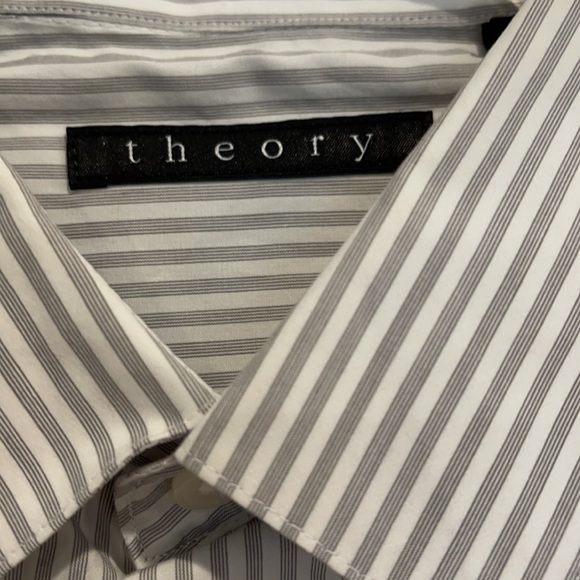 Man gray and white stripes dress shirt - Picture 3 of 4